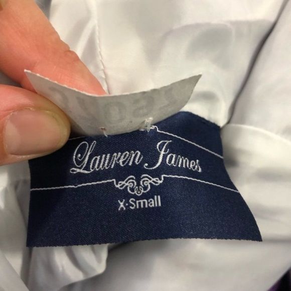 Lauren James Purple Seersucker Minidress Plunge Sz XS - Picture 2 of 10